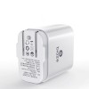 BIAZE DY033D 3.4A Dual USB Fold Charger Power Adapter with Intelligent Digital Display for Tablet Smartphone - Black