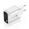20W USB+PD Quick Charger Power Adapter with Digital Display for Tablet Smartphone - White EU
