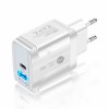 QC3.0+PD18W USB Quick Charger Power Adapter for Tablet Smartphone - White US Plug