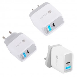 QC3.0+PD18W Quick Charger Power Adapter for Tablet Smartphone - EU Plug