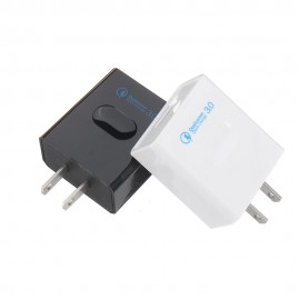 US 18W QC 3.0 USB Charger Power Adapter for Tablet Smartphone - Black