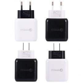 US EU Q6 Quick Charger 3.0 USB Charger Power Adapter For Smartphone Tablet PC  - Black US