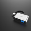 WIWU A20VH Lite 2 in 1 Type C to HD+VGA Converter Multifunctional USB HUB Adapter