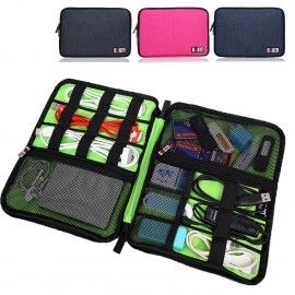 BUBM oversized Capacity Watch Tablet Earphone U Disk Cable Digital Devices Cable Organizer Case Storage Bag - Blue