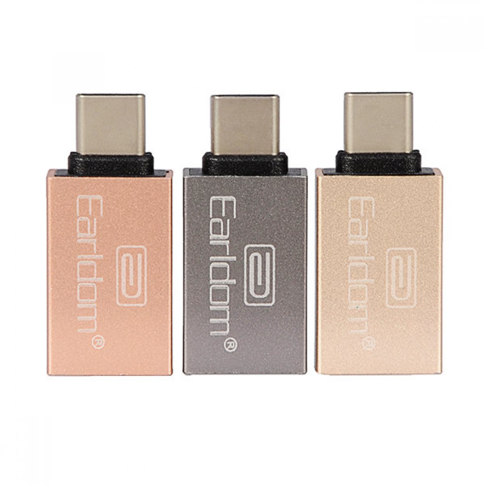 Earldom Type C Metal Aluminum Adapter for Tablet Cell Phone - Rose Gold Earldom Type C Metal Aluminum Adapter for Tablet Cell Phone - Rose Gold