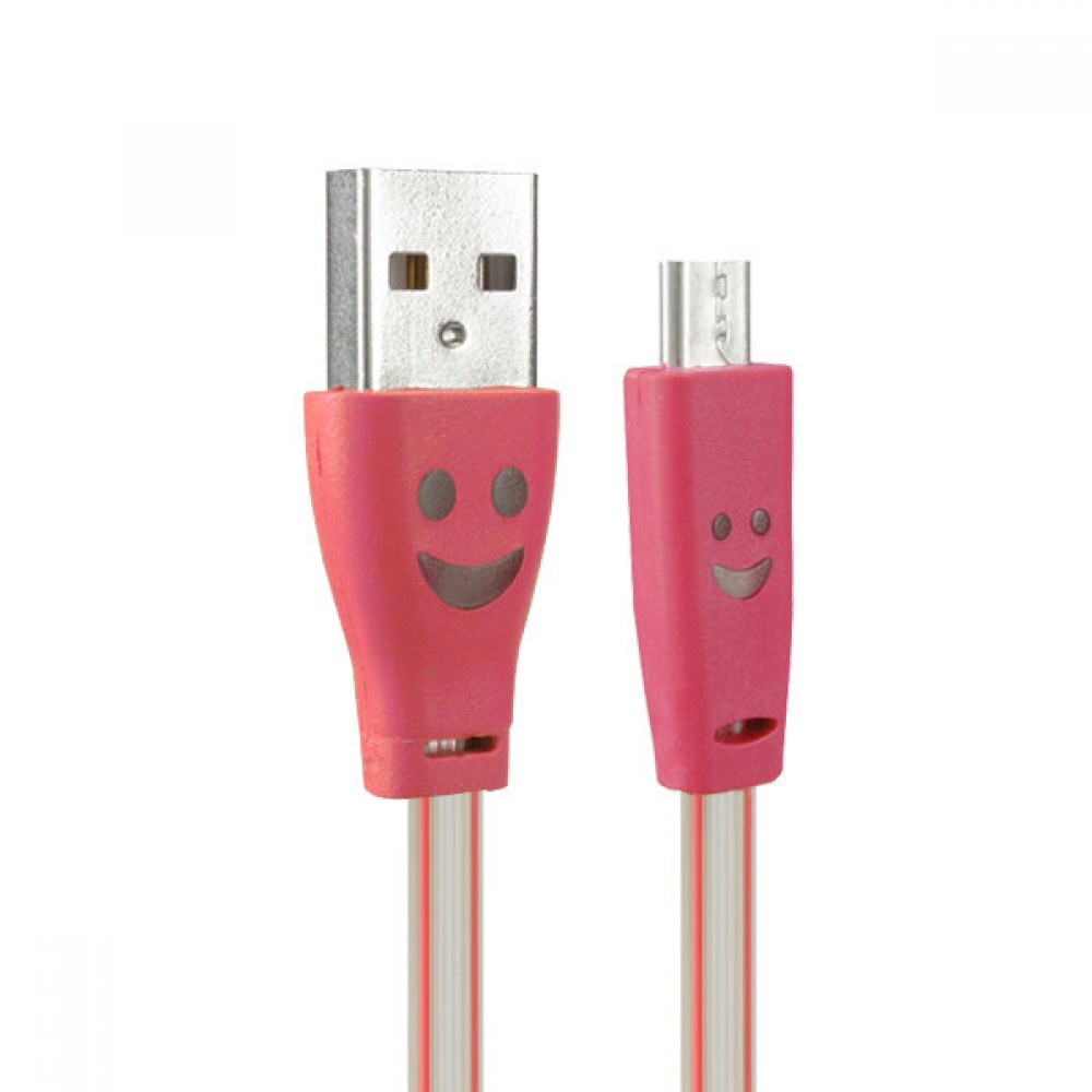 1.0M USB 2.0 to Micro USB Smile LED Charging Data Line for Tablet Cell Phone - Orange 1.0M USB 2.0 to Micro USB Smile LED Charging Data Line for Tablet Cell Phone - Orange