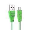 1.0M USB 2.0 to Micro USB Smile LED Charging Data Line for Tablet Cell Phone - Orange