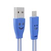1.0M USB 2.0 to Micro USB Smile LED Charging Data Line for Tablet Cell Phone - Orange