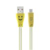 1.0M USB 2.0 to Micro USB Smile LED Charging Data Line for Tablet Cell Phone - Orange