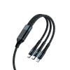 AWEI CL-972 PD120W 3 to 1 Tyep-C Fast Charging Intelligent Temperature Control Data Cable for XIAOMI Smartphone Tablet - Black