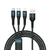 AWEI CL-972 PD120W 3 to 1 Tyep-C Fast Charging Intelligent Temperature Control Data Cable for XIAOMI Smartphone Tablet - Black