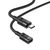 HOCO U107 USB Male to Type-C Female Charging Data Extension Transfer Cable 1.2M - Black