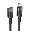 HOCO U107 USB Male to Type-C Female Charging Data Extension Transfer Cable 1.2M - Black