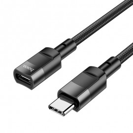 HOCO U107 USB Male to Type-C Female Charging Data Extension Transfer Cable 1.2M - Black