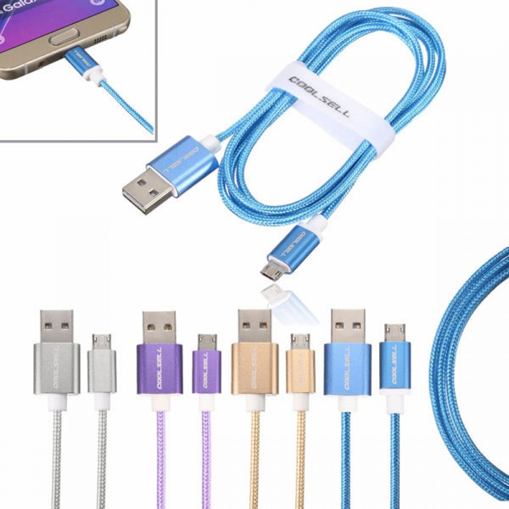 1.2M Braided Micro USB 2.0 Charger Data Sync Cable Cord For Tablet Cell Phone - Purple 1.2M Braided Micro USB 2.0 Charger Data Sync Cable Cord For Tablet Cell Phone - Purple