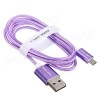 1.2M Braided Micro USB 2.0 Charger Data Sync Cable Cord For Tablet Cell Phone - Purple