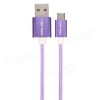 1.2M Braided Micro USB 2.0 Charger Data Sync Cable Cord For Tablet Cell Phone - Purple