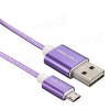 1.2M Braided Micro USB 2.0 Charger Data Sync Cable Cord For Tablet Cell Phone - Purple