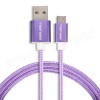 1.2M Braided Micro USB 2.0 Charger Data Sync Cable Cord For Tablet Cell Phone - Purple