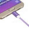1.2M Braided Micro USB 2.0 Charger Data Sync Cable Cord For Tablet Cell Phone - Purple