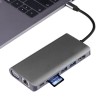 JULI 310C 8 in 1 USB 3.1 Type C Data HUB with 2*USB 3.0 4K HD VGA RJ45 SD Card Reader Docking Station for  Tablet Laptop