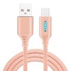 Smart LED Auto Disconnect Charger Nylon Braided Type C 2A Tablet Cable-1M - Black