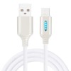 Smart LED Auto Disconnect Charger Nylon Braided Type C 2A Tablet Cable-1M - Black
