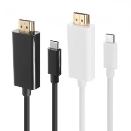 6ft 1.8M 4K USB3.1 Type C Male to HD Male Adapter Cable For Tablet MacBook Pro  - white