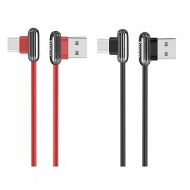 HOCO U60 90 Degree Type C Fast Charging Data Cable for Tablet Smartphone 1.2M - Black