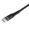 USAMS US-SJ337 U29 Type C LED Magnetic Braided Fast Charging Cable 2M For Tablet Smartphone - Black