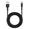 USAMS US-SJ337 U29 Type C LED Magnetic Braided Fast Charging Cable 2M For Tablet Smartphone - Black