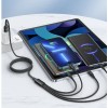 AWEI CL-129 1.5M Nylon 4 in 1 Fast Multi Charging Data Cable for XIAOMI HUAWEI Smartphone Tablet - Black