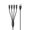 AWEI CL-129 1.5M Nylon 4 in 1 Fast Multi Charging Data Cable for XIAOMI HUAWEI Smartphone Tablet - Black