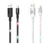 HOCO U63 Micro USB Charging Data Sync With Backlight Cable for Tablet Smartphone 1.2M - White