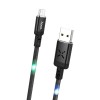 HOCO U63 Micro USB Charging Data Sync With Backlight Cable for Tablet Smartphone 1.2M - White
