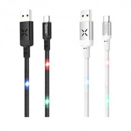 HOCO U63 Type C Charging Data Cable Sync With Backlight for Tablet Smartphone 1.2M - White