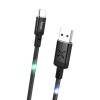 HOCO U63 Type C Charging Data Cable Sync With Backlight for Tablet Smartphone 1.2M - White