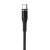 USAMS US-SJ334 U29 Type C LED Magnetic Braided Fast Charging Cable 1M For Tablet Smartphone - Black