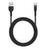 USAMS US-SJ334 U29 Type C LED Magnetic Braided Fast Charging Cable 1M For Tablet Smartphone - Black