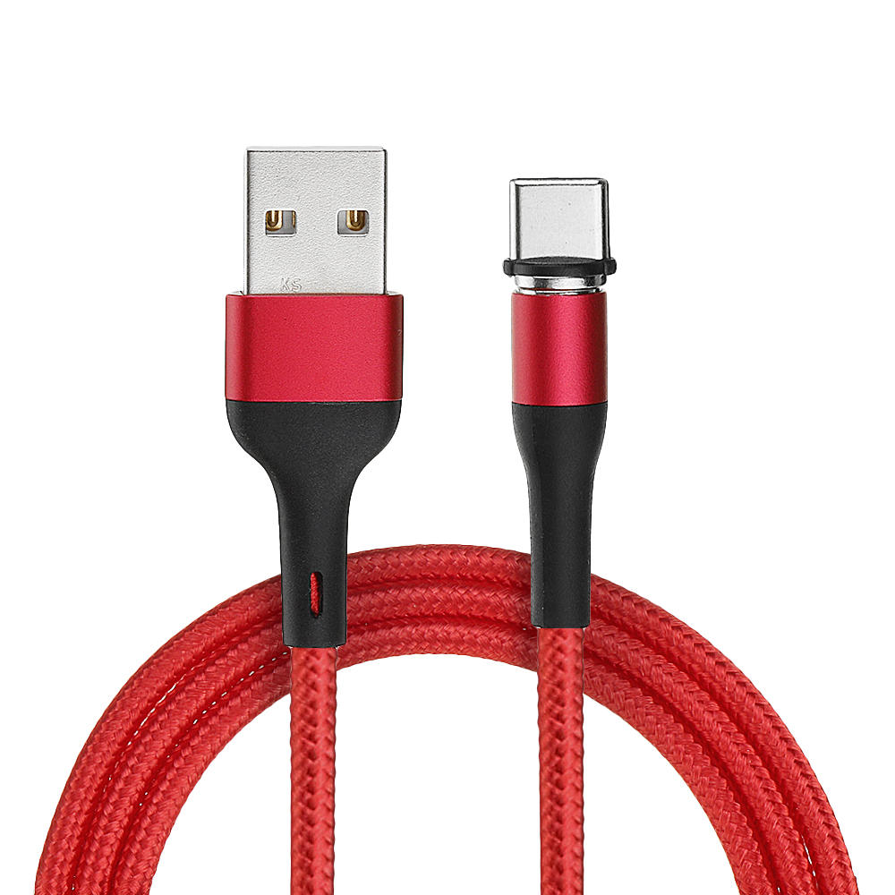USAMS US-SJ334 U29 Type C LED Magnetic Braided Fast Charging Cable 1M For Tablet Smartphone - Black USAMS US-SJ334 U29 Type C LED Magnetic Braided Fast Charging Cable 1M For Tablet Smartphone - Black