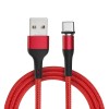 USAMS US-SJ334 U29 Type C LED Magnetic Braided Fast Charging Cable 1M For Tablet Smartphone - Black