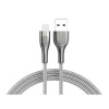 HOCO U59 Nylon Micro USB Charging Data Sync Cable Touch LED Light for Tablet Smartphone 1.2M - Gray