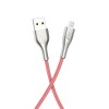 HOCO U59 Nylon Micro USB Charging Data Sync Cable Touch LED Light for Tablet Smartphone 1.2M - Gray