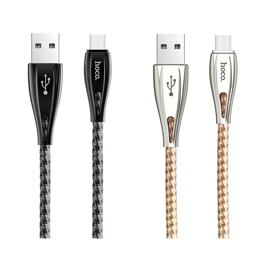 HOCO U56 Metal Armor Micro USB Charging Data Sync Cable For Tablet Smartphone 1.2M - Black HOCO U56 Metal Armor Micro USB Charging Data Sync Cable For Tablet Smartphone 1.2M - Black