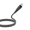 HOCO U56 Metal Armor Micro USB Charging Data Sync Cable For Tablet Smartphone 1.2M - Black