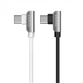 HOCO U42 90 Degree Exquisite Steel Type C Charging Data Cable For Tablet Smartphone 1.2M - Black