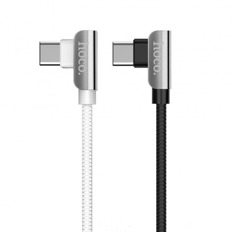 HOCO U42 90 Degree Exquisite Steel Type C Charging Data Cable For Tablet Smartphone 1.2M - Black