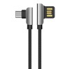HOCO U42 90 Degree Exquisite Steel Type C Charging Data Cable For Tablet Smartphone 1.2M - Black