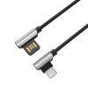 HOCO U42 90 Degree Exquisite Steel Type C Charging Data Cable For Tablet Smartphone 1.2M - Black