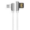 HOCO U42 90 Degree Exquisite Steel Type C Charging Data Cable For Tablet Smartphone 1.2M - Black